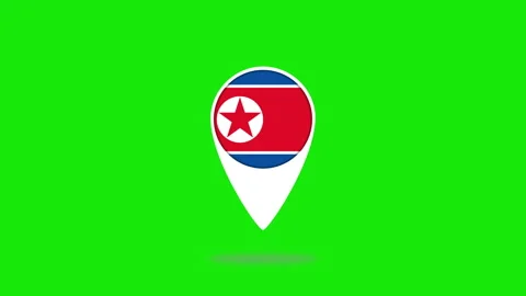 North korea flag marker bouncing on green screen background 스톡 동영상 317238428