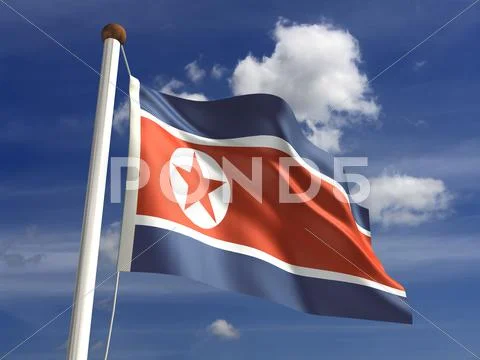 North korea flag Stock Photos
