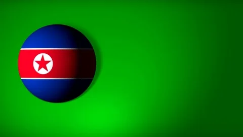 North Korea flag in the shape of a ball to roll Stock Footage 80891602
