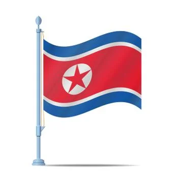 North korea flag vector 스톡 일러스트