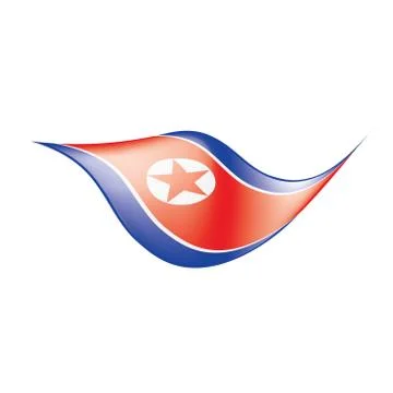 North Korea flag, vector illustration Ilustração Stock