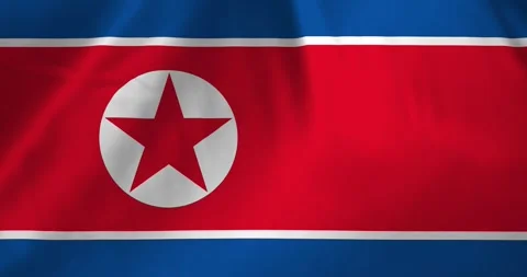 North korea flag waving with the wind background loop video animation Video stock 327173217