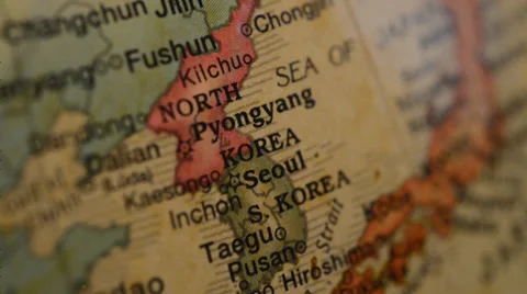 North Korea on Globe Stock Footage 27783354