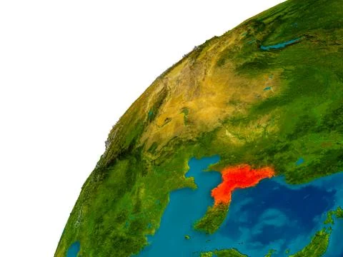 North Korea on globe Stock Illustration