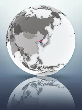 North Korea on globe Illustrazione stock