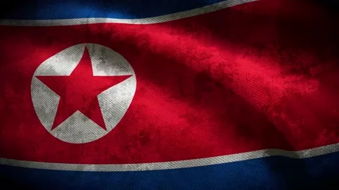 North Korea grunge flag - loop animation Stock-Footage 216754243