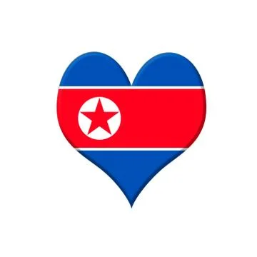 North korea heart. Stock Illustration