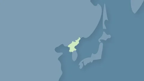 North Korea Highlighted on World Map, East Asia Country Location Stock Footage 340557485