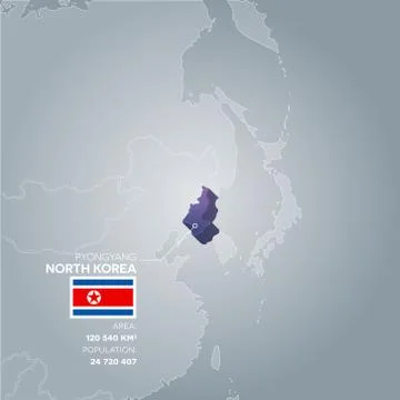 North Korea information map. Stock Illustration