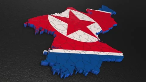 North Korea map 3d. 3d map of North Korea. Stock Footage 274503987
