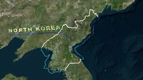 North Korea Map Animation Stock Footage 273875764