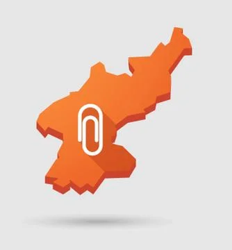 North  Korea map with a clip Stock Illustration