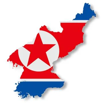 North Korea map with clipping path 3d illustration Stock Illustration