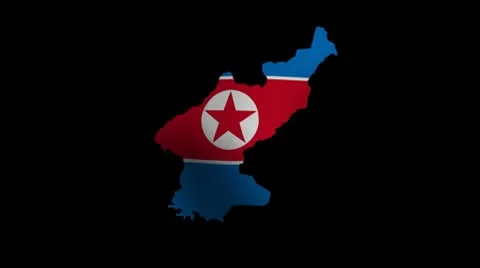 North korea map flag with alpha channel Video stock 8945149
