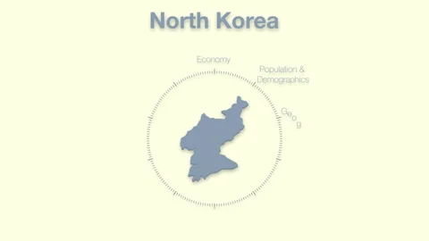 North Korea MAP revealingmotion graphics data elements Stock Footage 339871079