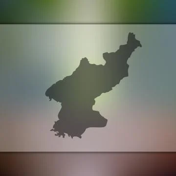 North Korea map. Vector silhouette of North Korea. Blurred background Stock Illustration