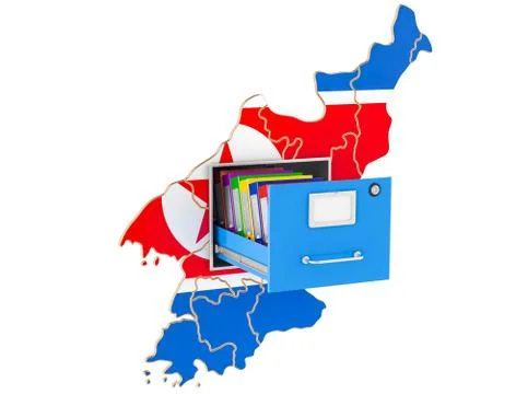 North Korea national database concept, 3D rendering Stock Illustration