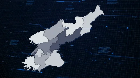 North Korea network map Stock Footage 87977541