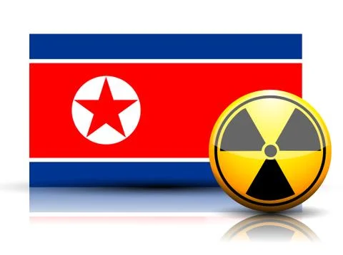 North korea nuclear flag Stock Illustration