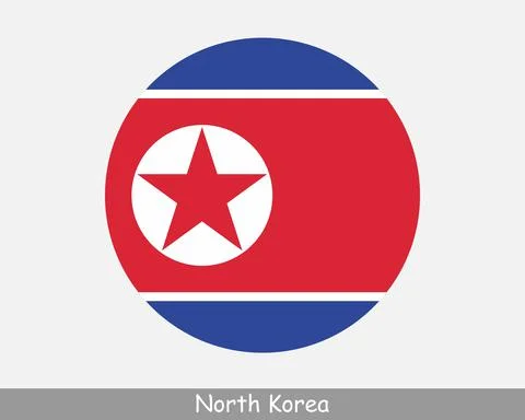 North Korea Round Flag Stock Illustration