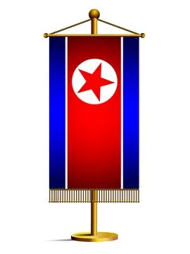 North Korea table flag isolated Stock Illustration
