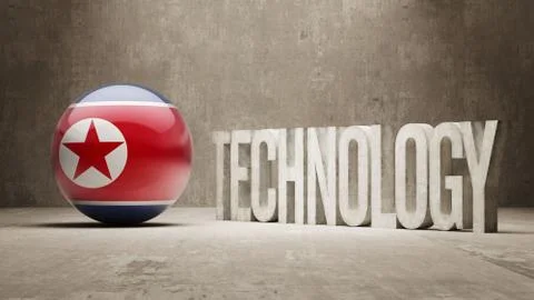 North Korea. Technology Concept. 스톡 일러스트