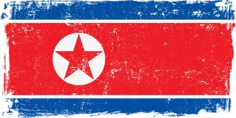 North Korea Vector Flag on White Stock Illustration