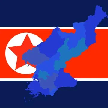 A North Korea Vector Map design Stock Illustration