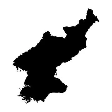 North Korea vector map silhouette Stock Illustration