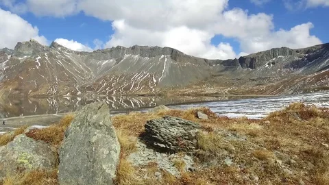 North Korea, walking around Mount Paektu and Lake Chon Stock Footage 128499815