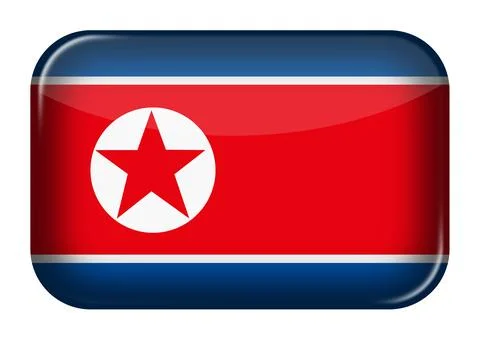 North Korea web icon button Stock Photos