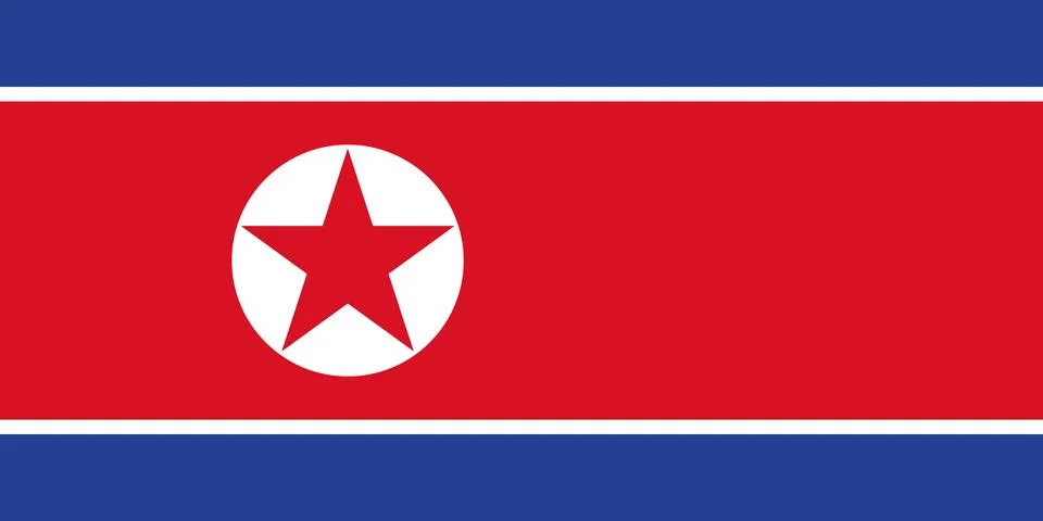 North Korean flag, flat layout, vector illustration Stock Illustration
