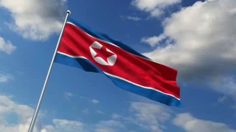 The North Korean flag Stock Footage 11498613