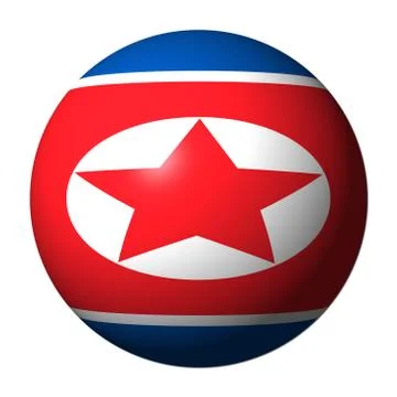 North korean flag sphere Stock Illustration