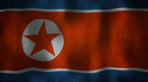 North korean flag waving Stock Footage 36203340