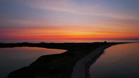 North Lighthouse Sunset, Block Island, Rhode Island Stock Footage 287967704