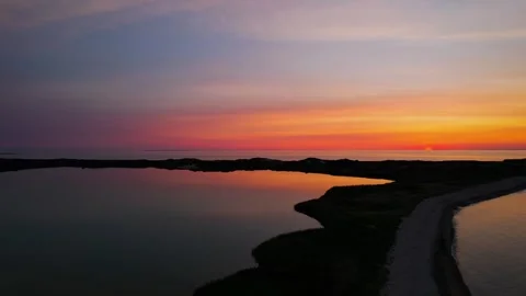 North Lighthouse Sunset, Rhode Island Stock Footage 287967468