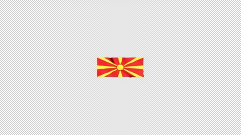 North Macedonia flag fluttering in the wind Stock Footage 310221632