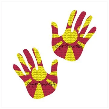 North macedonia flag hand vector 库存插图
