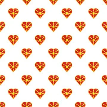 North macedonia flag heart pattern showing patriotism 스톡 일러스트