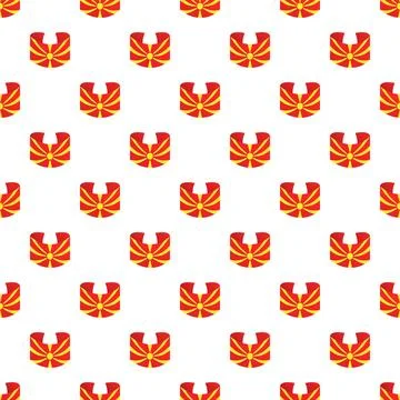 North macedonia flag pattern repeating national symbol Stock Illustration