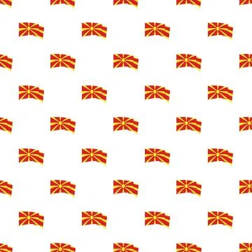 North macedonia flag pattern seamless repeating background イラスト素材