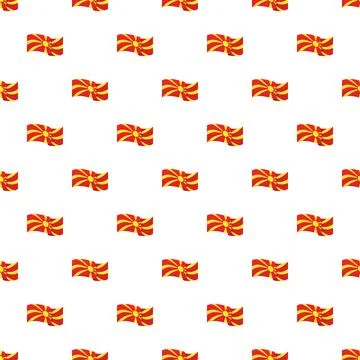 North macedonia flag repeating pattern patriotic background Illustrazione stock