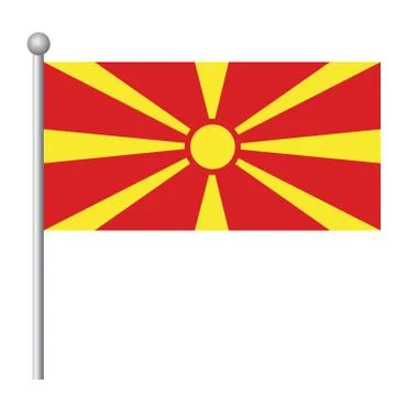 North Macedonia flag vector template background realistic copy Stock Illustration