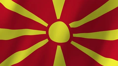 North Macedonia flag waving animation Stock Footage 221989341