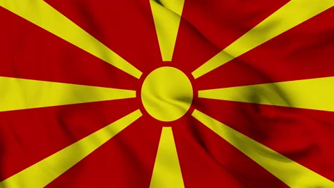 North Macedonia flag-waving Stock Footage 168214286