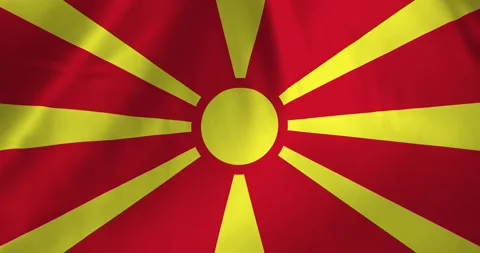 North macedonia flag waving with the wind background loop video animation Video stock 327173246