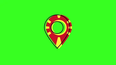 North macedonia location icon animation on green screen Video stock 316761553