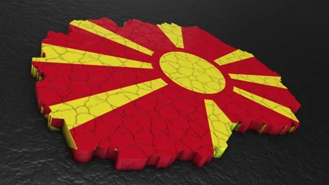 North Macedonia map 3d. 3d map of North Macedonia. Stock Footage 274632656