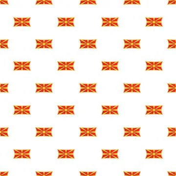 North macedonia national flag pattern repeating seamless background Illustrazione stock